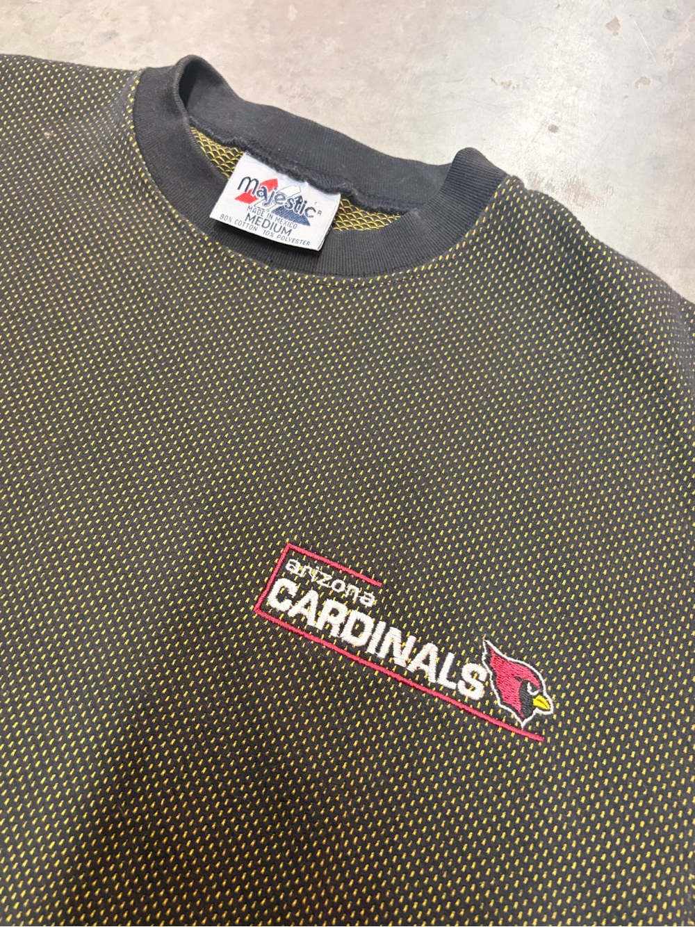 Majestic Vintage Arizona Cardinals Heathered Embroidered Short-Sleeve Shirt - Picture 2 of 5